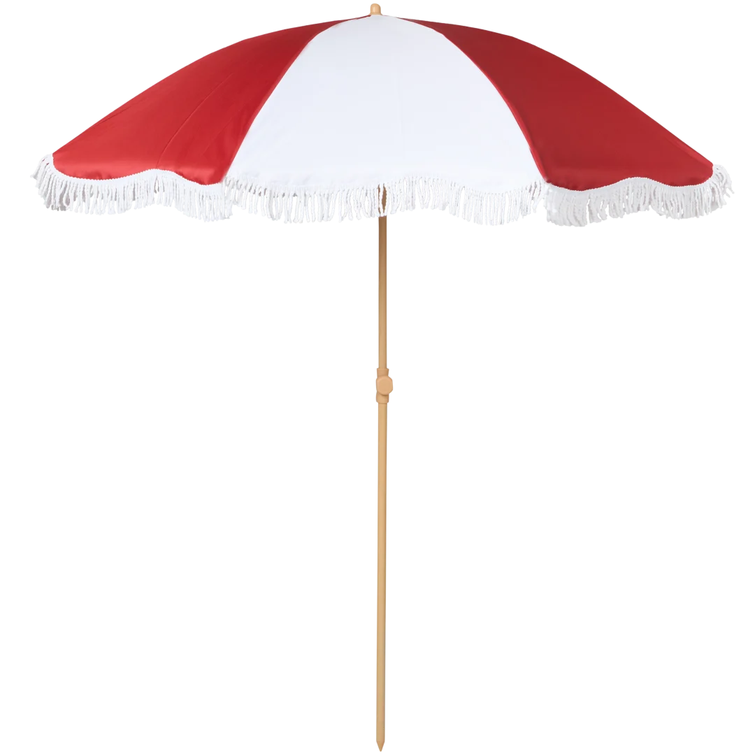 Parasol de plage à frange rétro