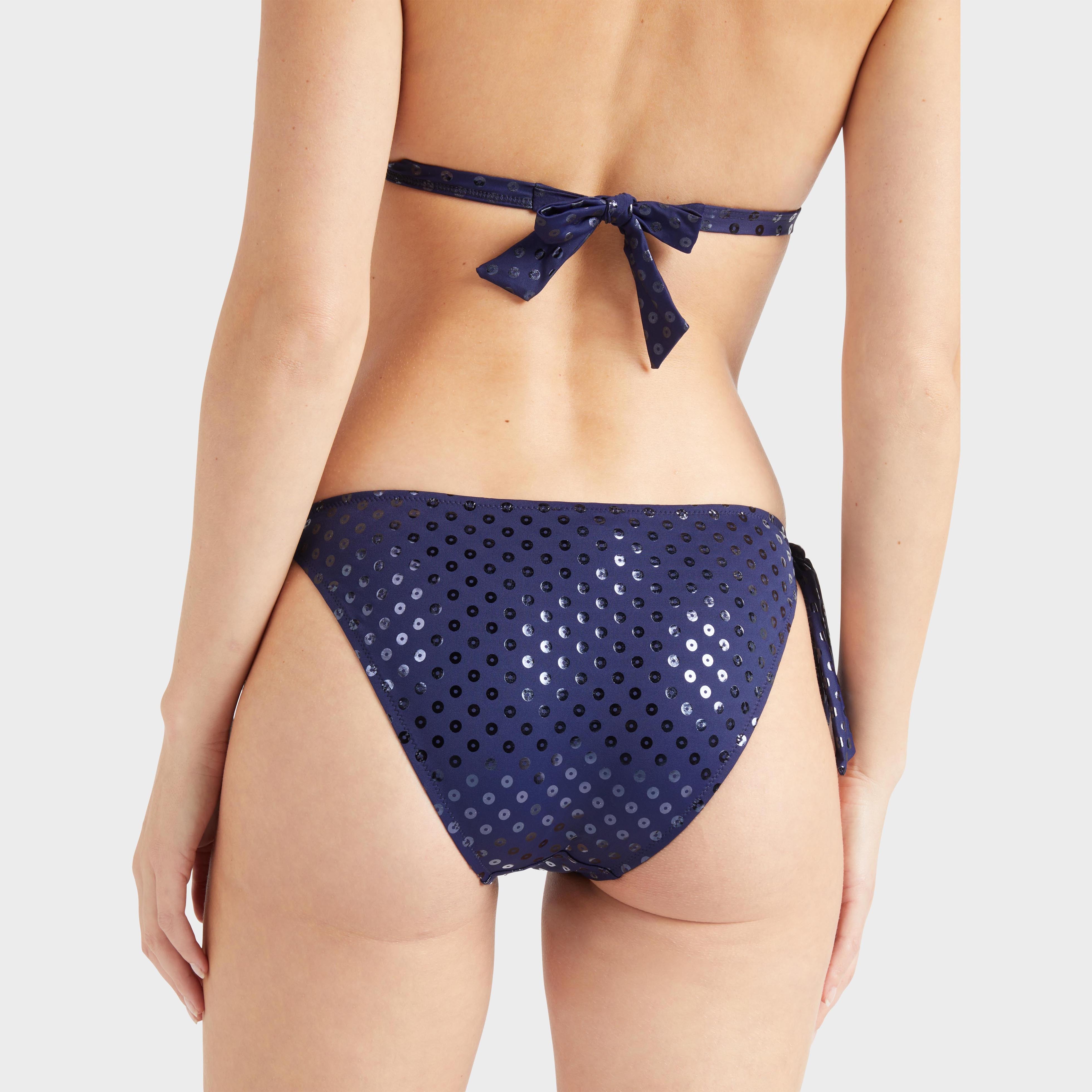 Bas de maillot de bain à nouer femme strass en relief