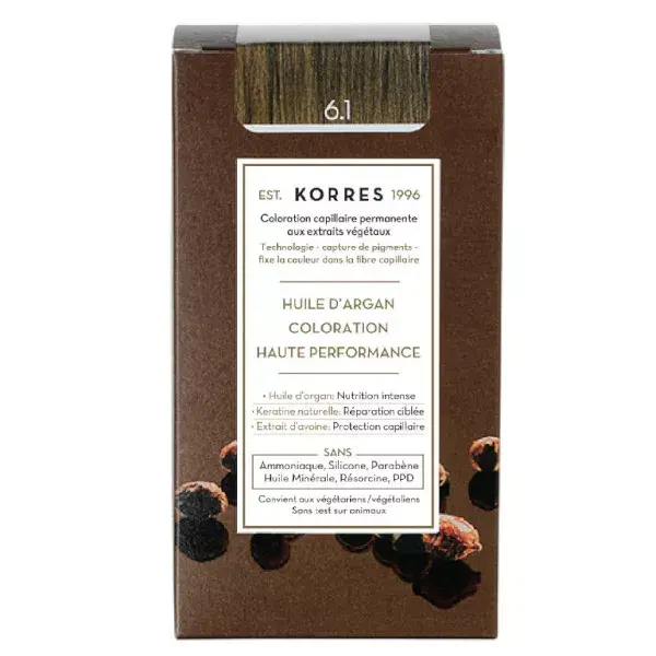 Korres Capillaire Coloration Permanente Blond Foncé Cendré 6.1