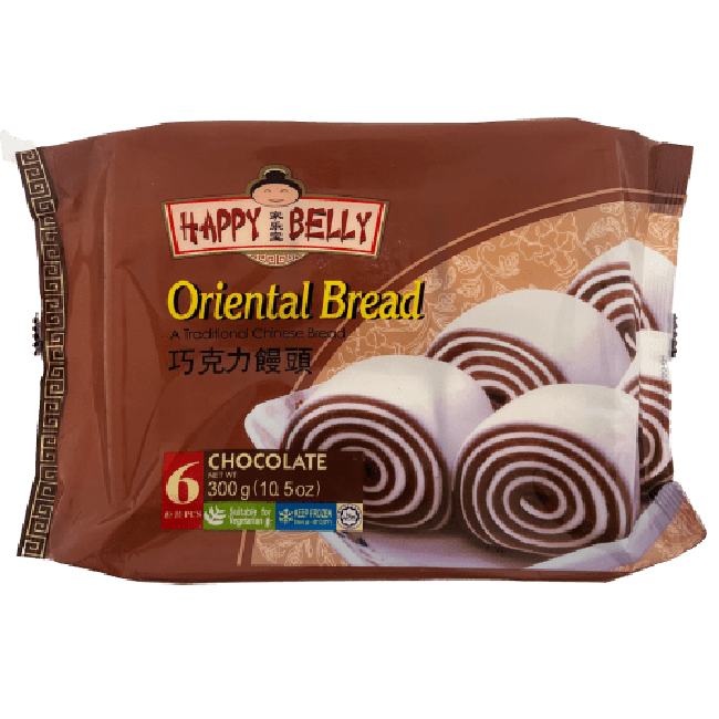 Happy Belly Bevroren Oriental Brood Mantau Chocolade 6st 300g