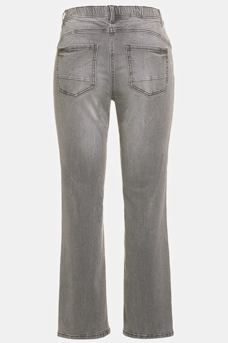Jeans Sammy, schmale 5-Pocket-Form, Lederoptik-Details