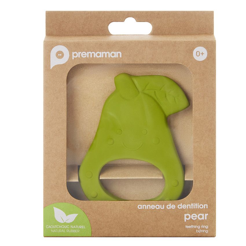Anneau de dentition en caoutchouc Pear - Ecru