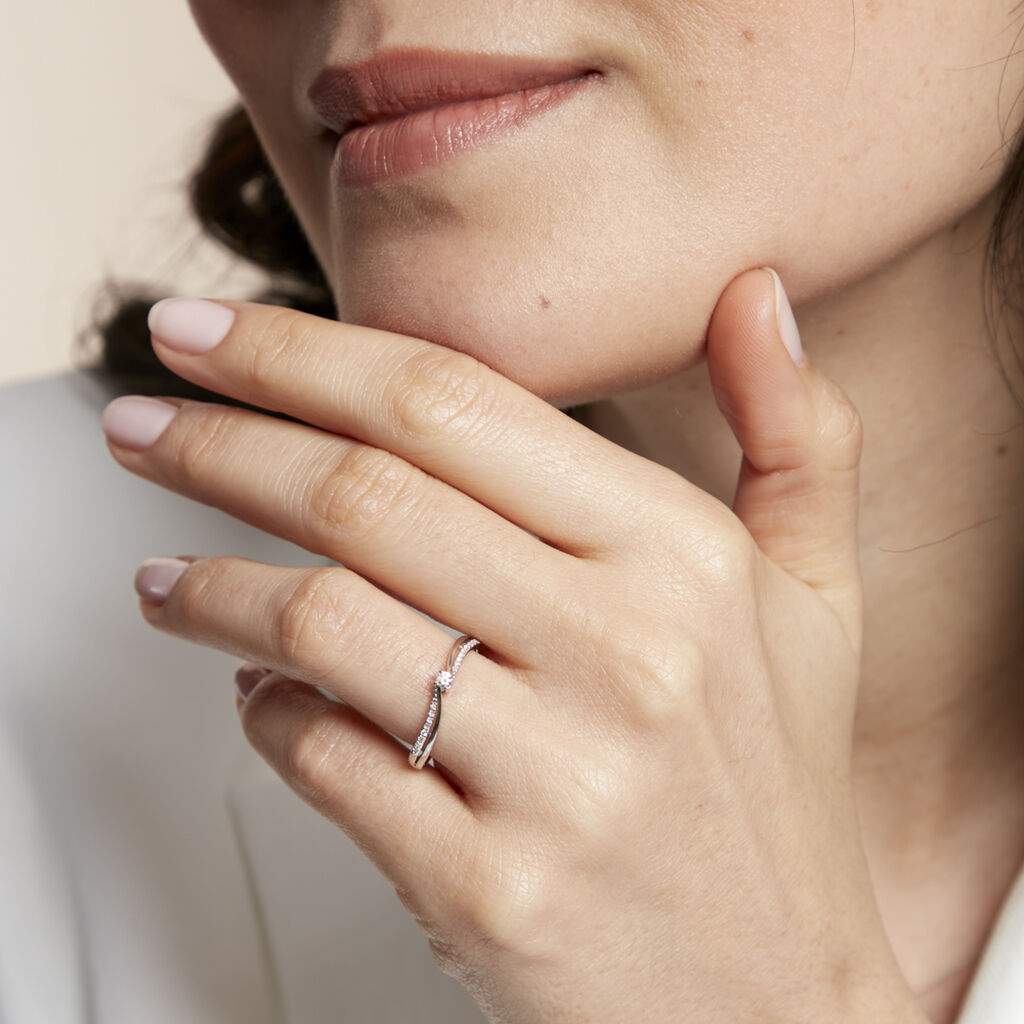 Bague Solitaire Asia Or Blanc Diamant