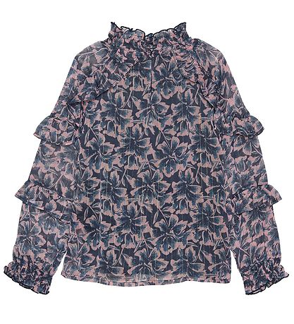 Creamie Bluse - BIG Flower - Indigo Blue