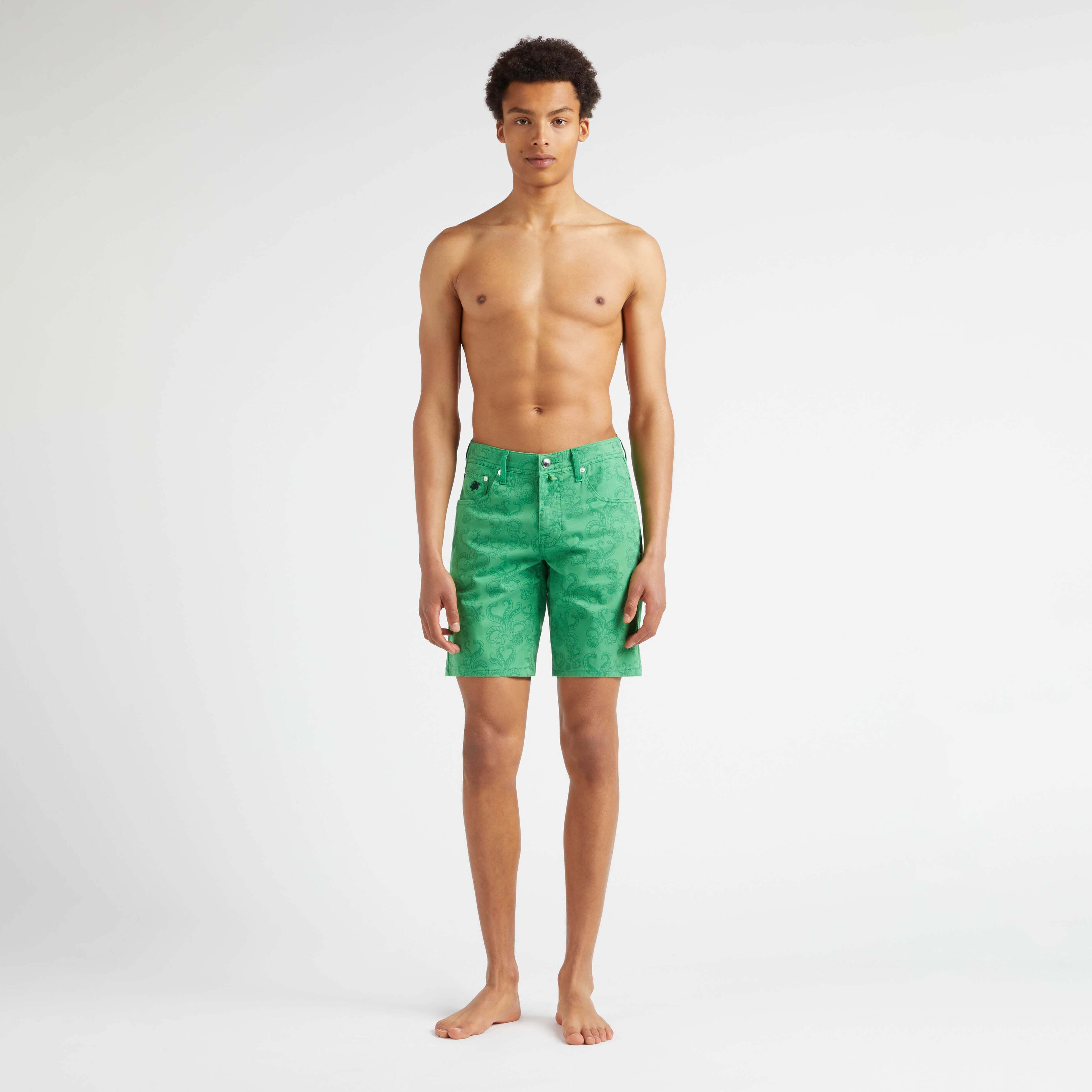 Bermuda en Coton Homme Poulpes Imprimés en Résine