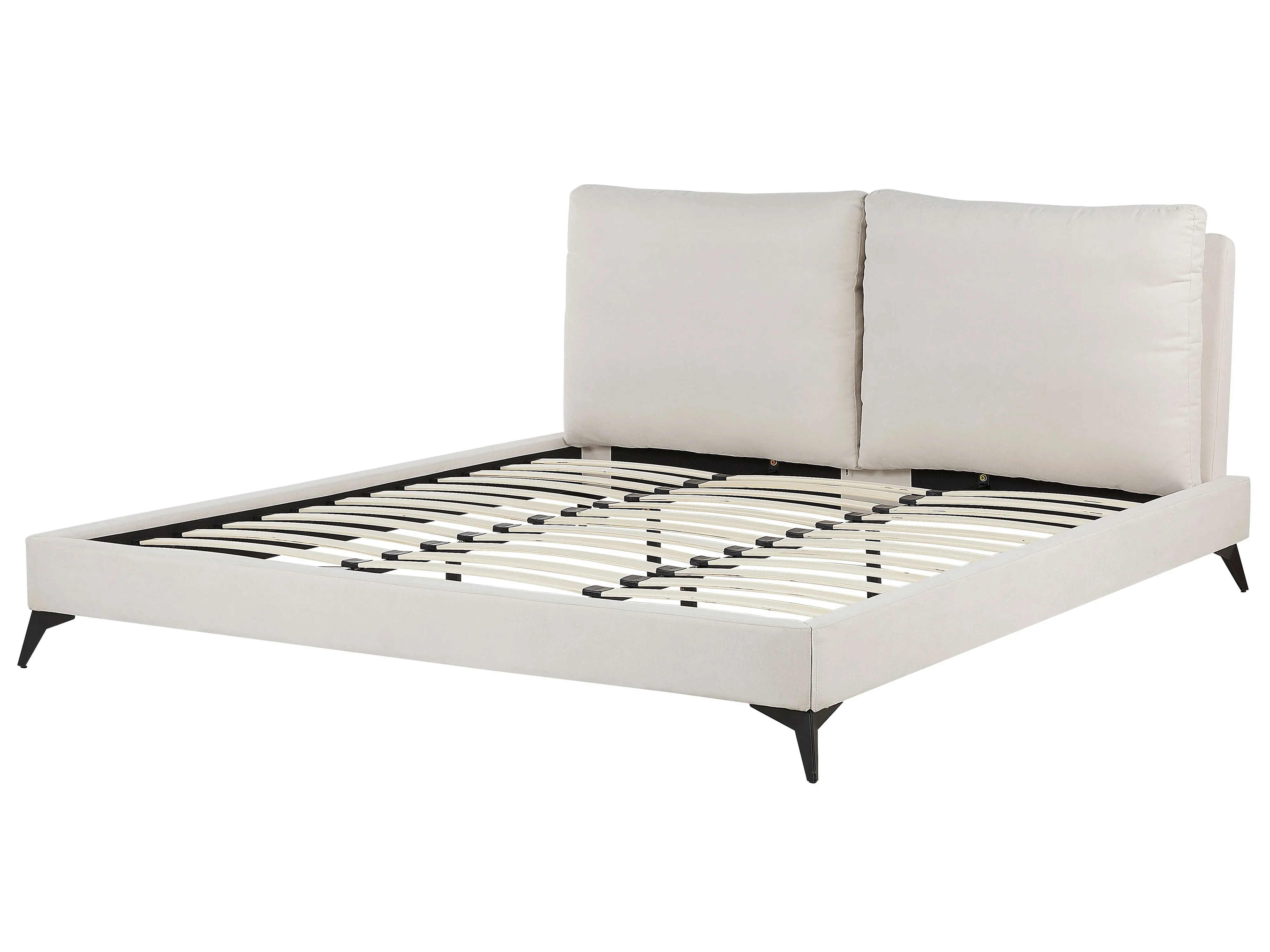 Bed Chenille MELLE 180 x 200 cm Lichtbeige