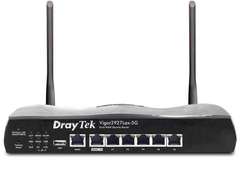 DrayTek 5G-Router Vigor 2927Lax-5G Leistungsfähiger Router mit integriertem 5G-Modem, WiFi-6 und Dual-WAN für schnelle, zuverlässige Verbindungen