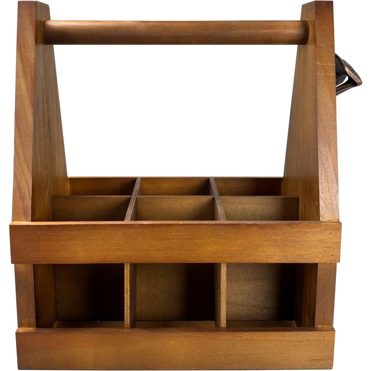 Biertray, 6 flessen, 25x16x28.5cm, hout, bruin