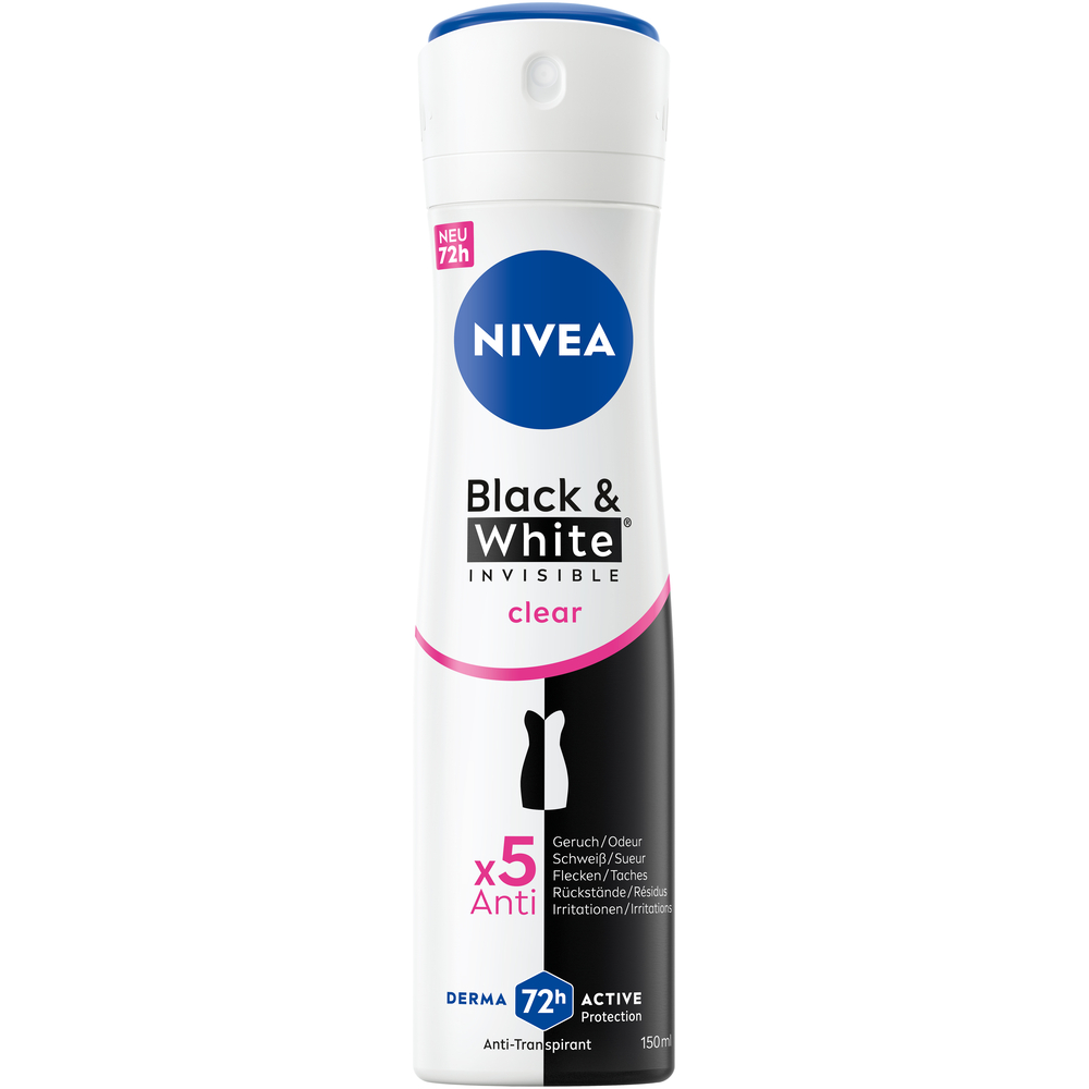 Nivea Deo Invisible Black & White Spray Clear Female Aeros Spr 150 ml