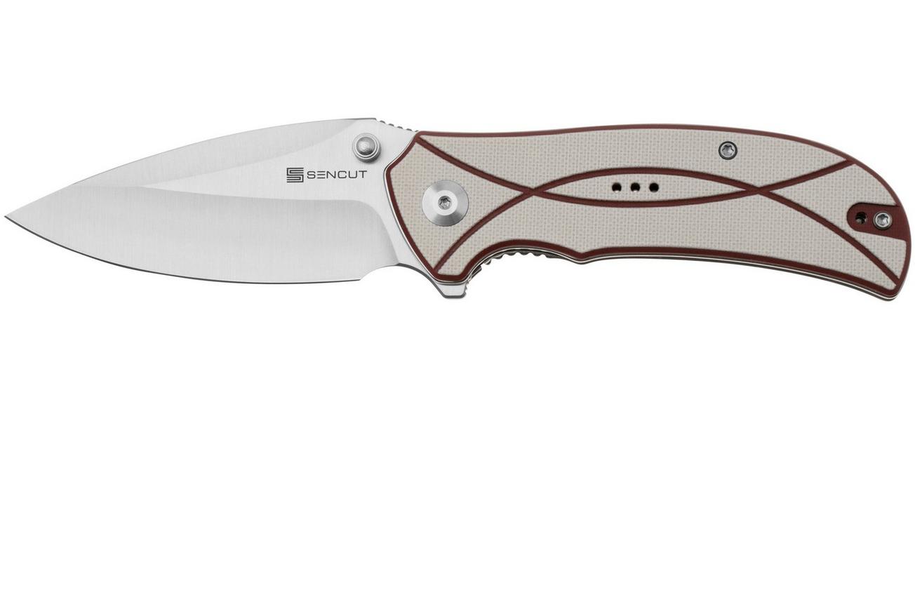 Sencut Hyrax S23097-3 Satin 9Cr18MoV, Red Ivory line G10 zakmes