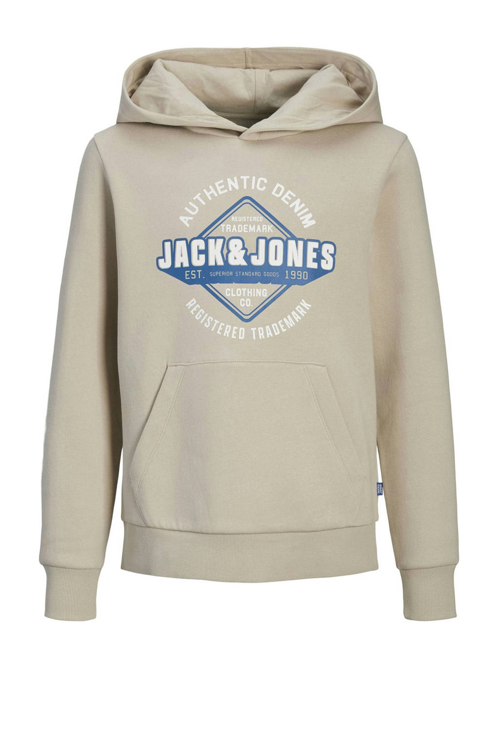 JACK & JONES hoodie JJELOGO met logo beige