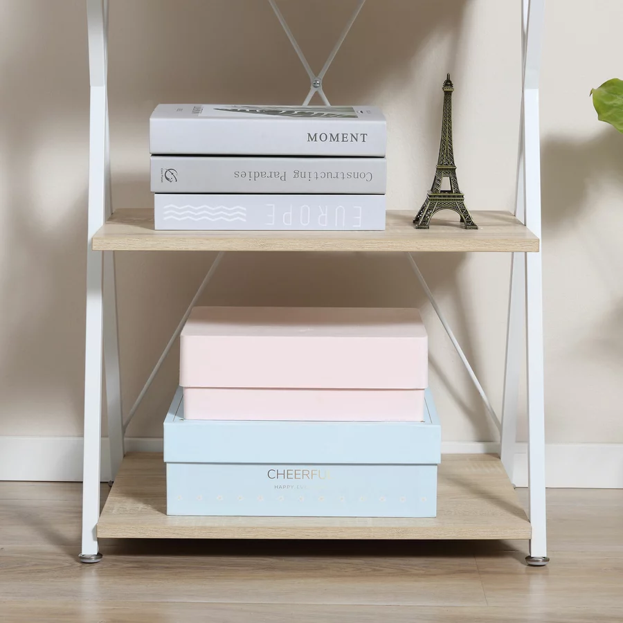 HOMCOM Bücherregal mit X-Form Gestell bunt