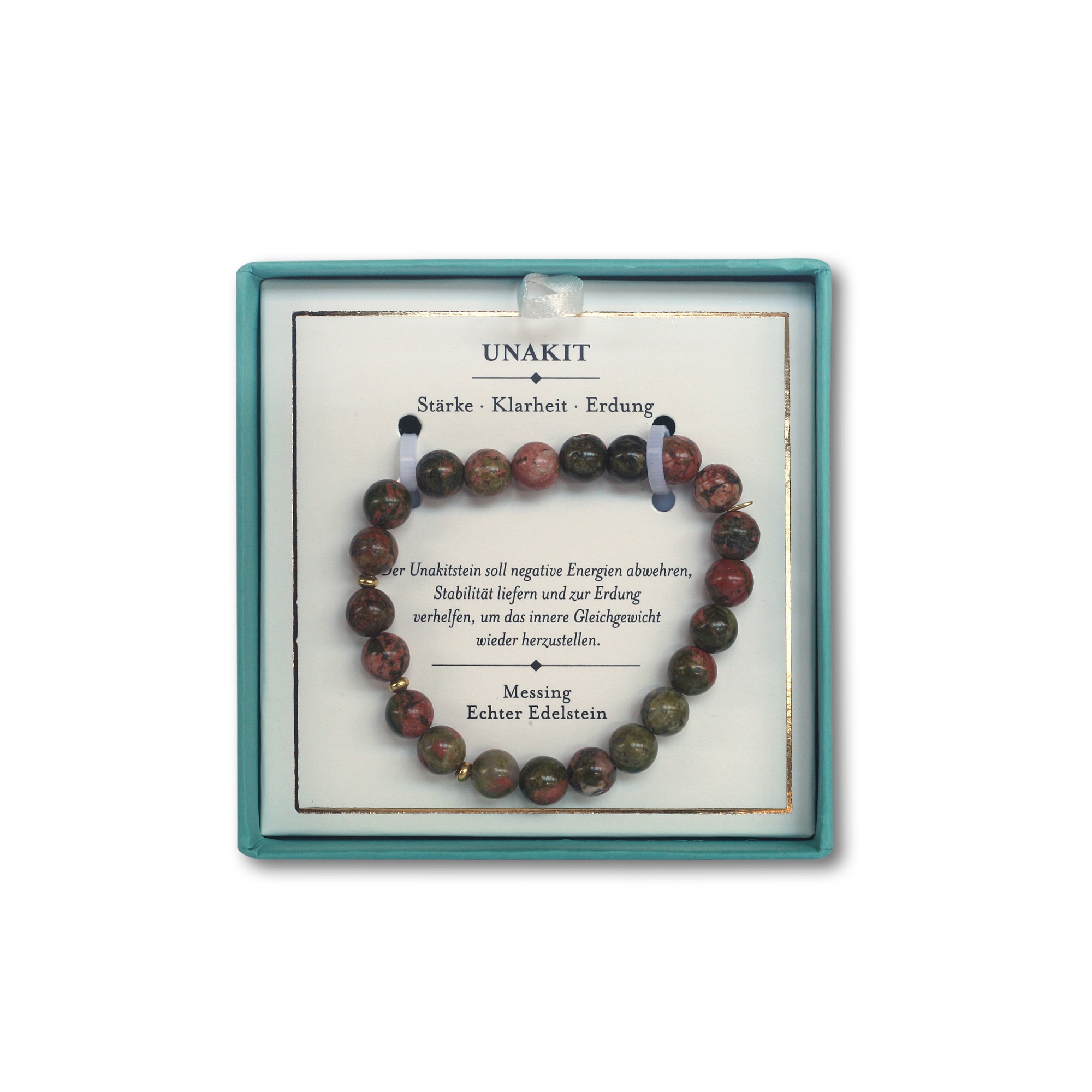 Armband 'Unakit', Unakit- und Messing-Perlen in Geschenkbox günstig bestellen