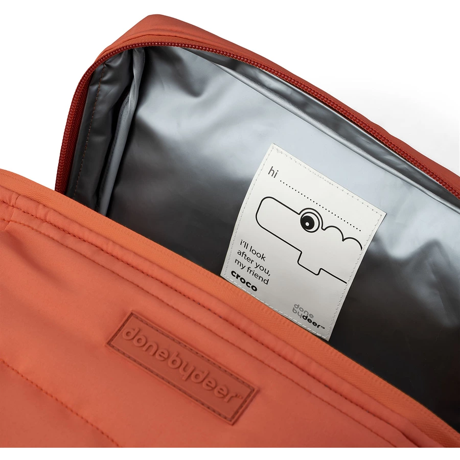 Done by Deer™ Gesteppte Thermotasche Croco Papaya