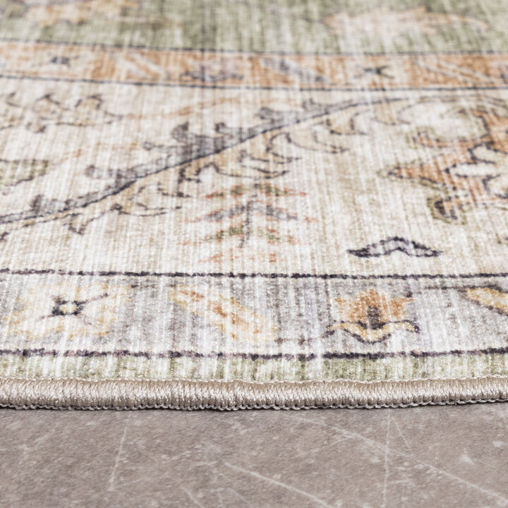Rond vintage buitenkleed - Santo Medaillon Groen