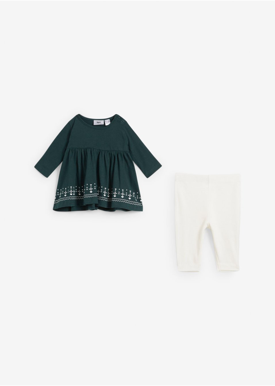 Robe manches longues + legging bébé en coton (Ens. 2 pces.)