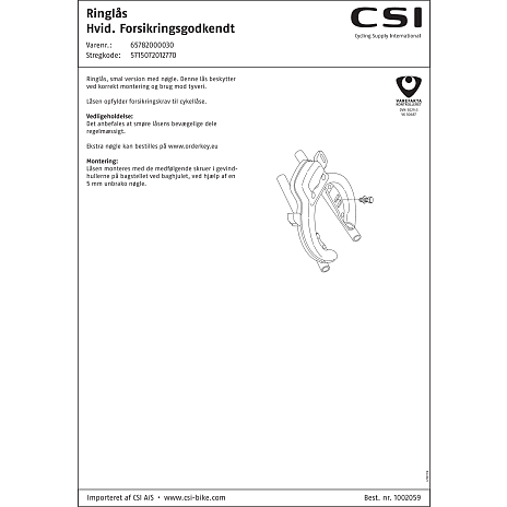 CSI ringlås - hvid