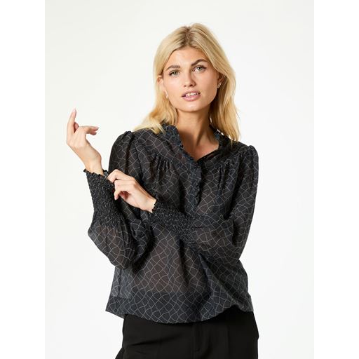 Neo Noir Karia Illusion Bluse, Black, 42