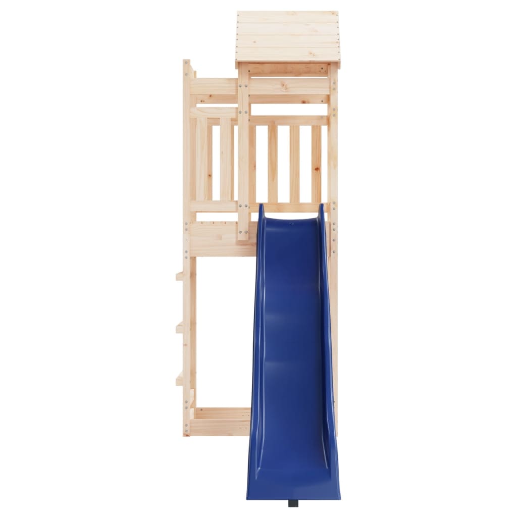 Aire de jeux d'extérieur balançoires toboggan portiques robuste jeux jardin 237 x 90 x 238 cm bois de pin massif