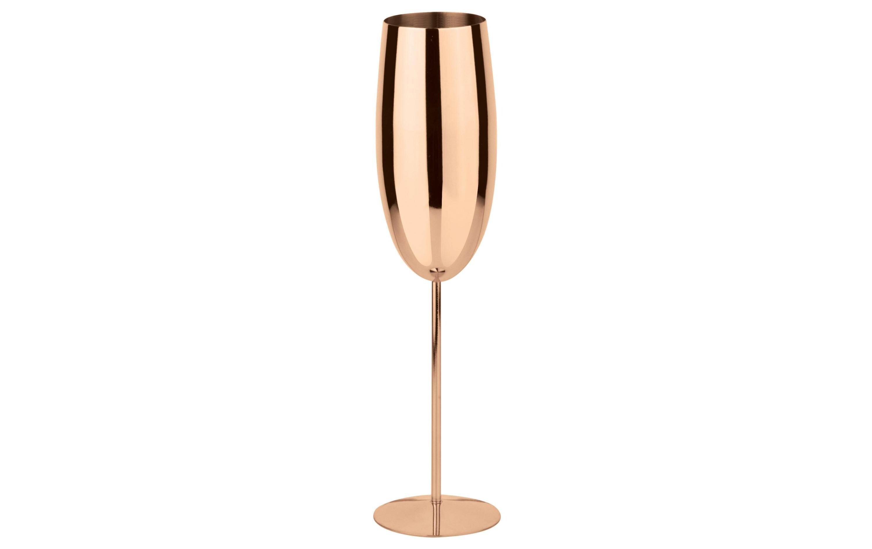 Sektglas 270 ml, 1 Stück, KupferGlas geeignet für Champagner oder Schaumweine