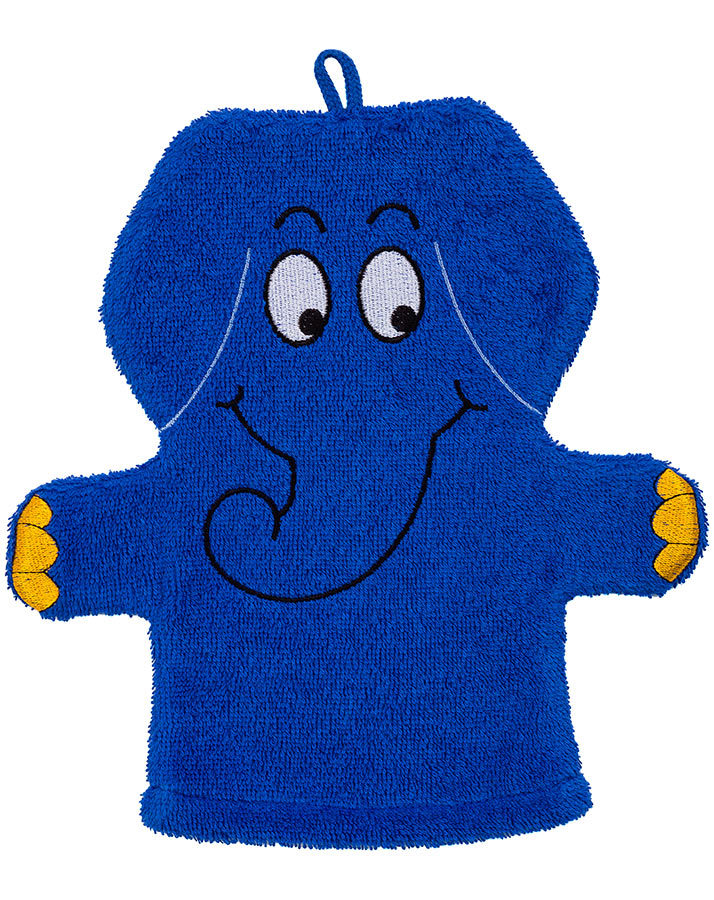 Waschhandschuh ELEFANT in blau
