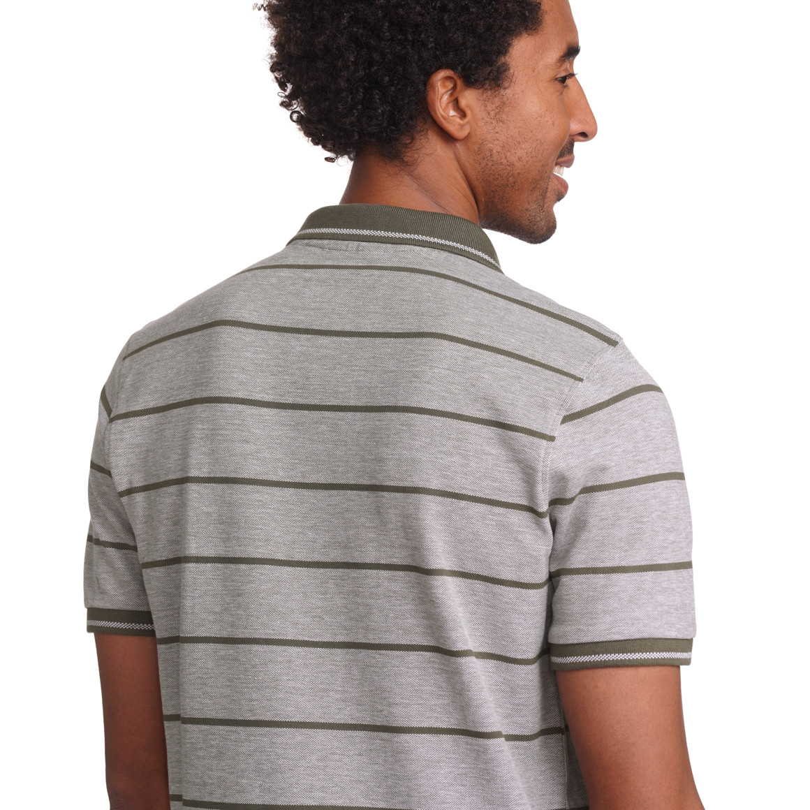 VanVaan Herren Poloshirt mit Streifen dunkeloliv