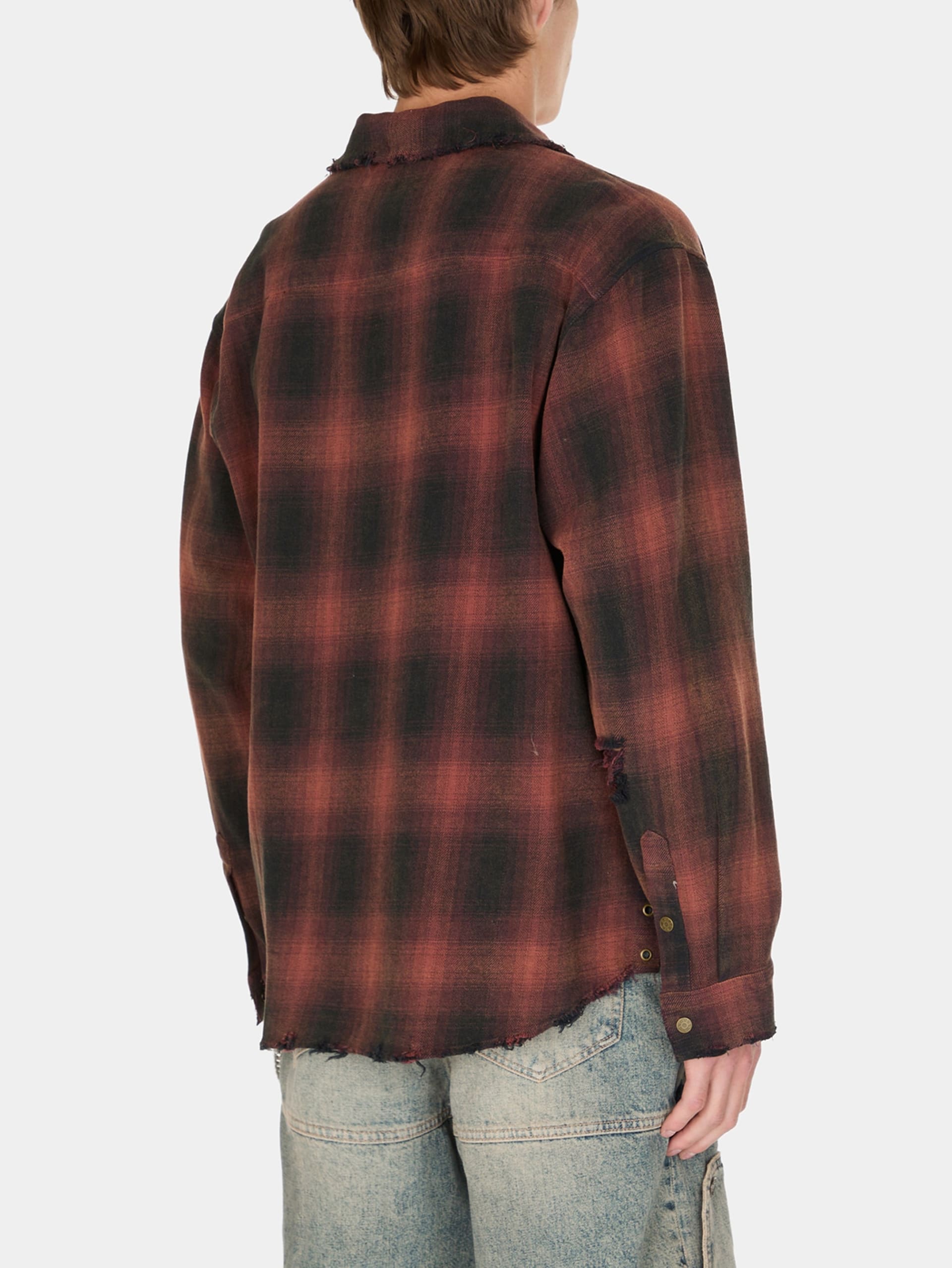 camisa de flanela desgastada