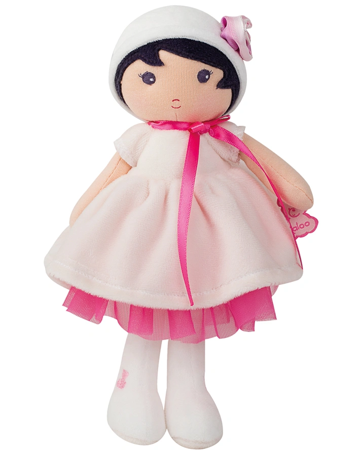 Stoffpuppe PERLE (25 cm) in rosa/weiß
