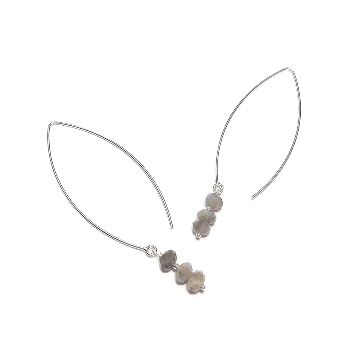 Boucles D'Oreilles  Labradorite Argent 925