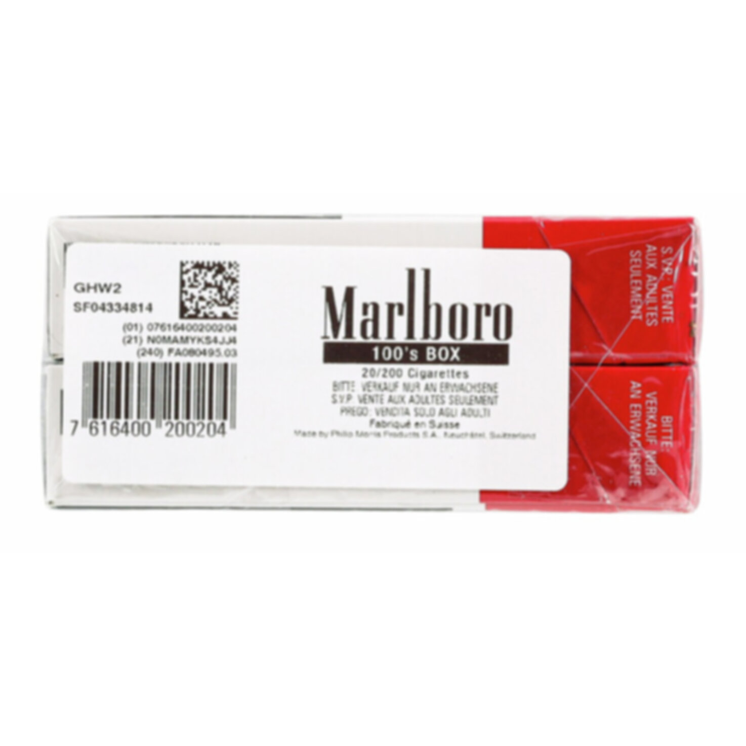 Marlboro Zigaretten 100's Box Stange