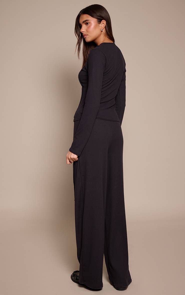 Pantalon Large À Détails De Coutures