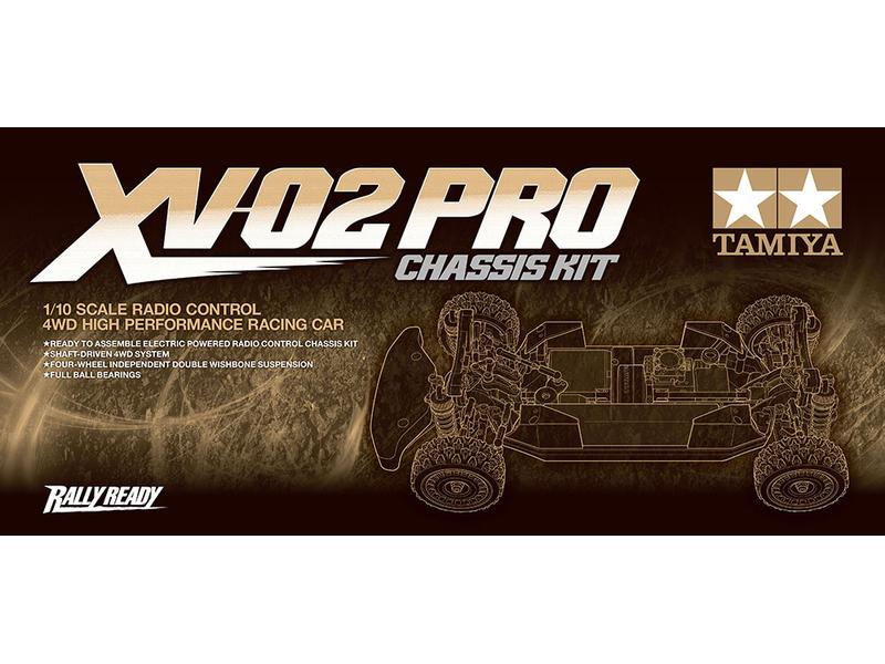 Tamiya Rally Chassis XV-02 Pro, 4WD, 1:10, Bausatz 4WD Chassis Kit für ein Rallyauto