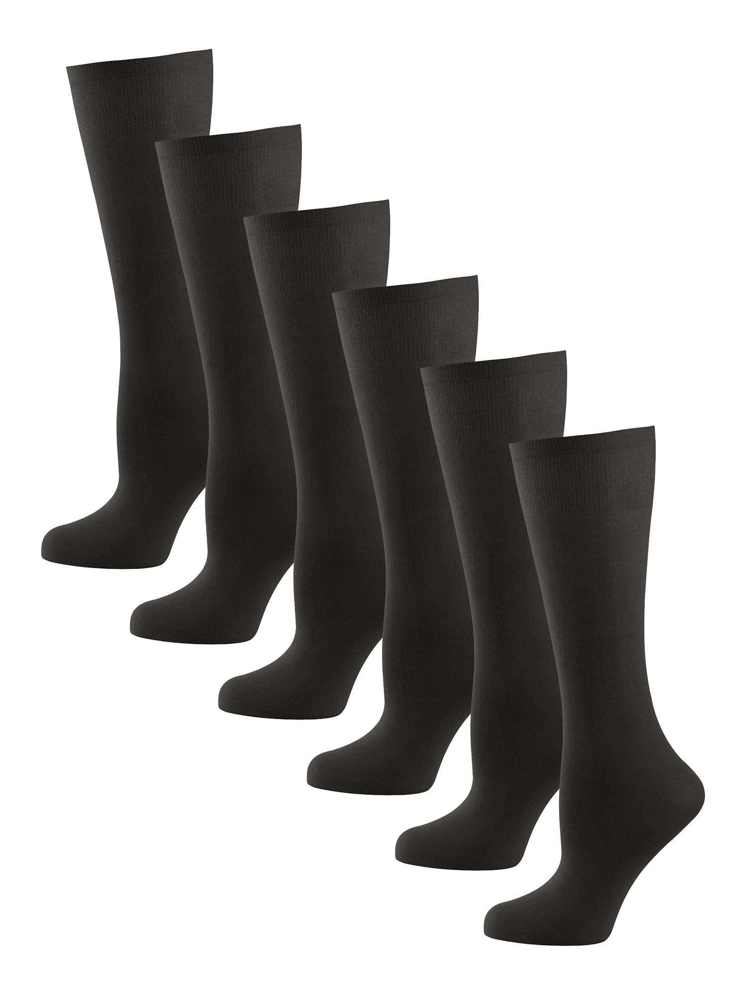 NUR DIE Damen Kniestrümpfe Kniestrümpfe Cotton 60 DEN 6er Pack