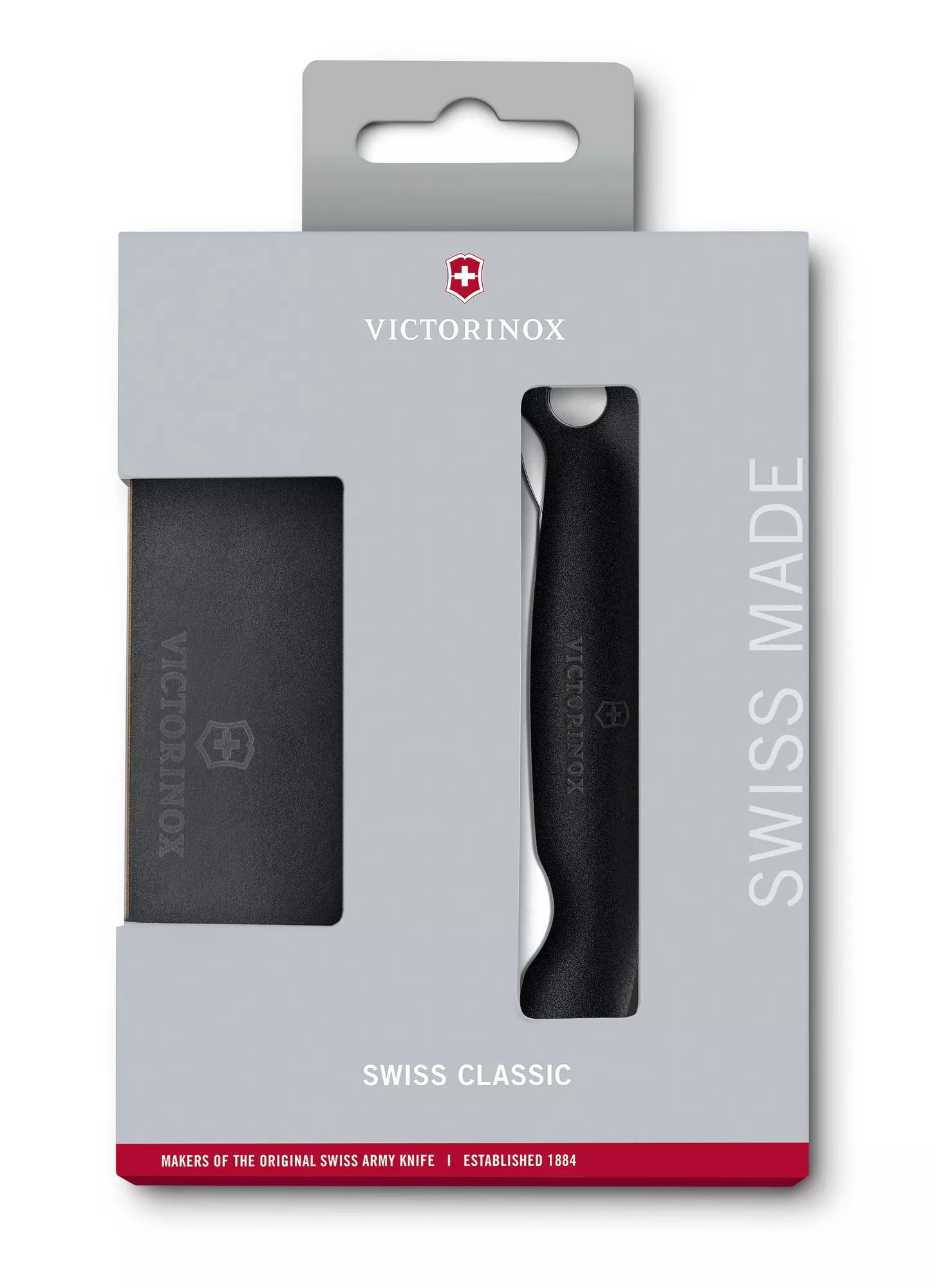 Swiss Classic Set aus zusammenklappbarem Gemüsemesser und Schneidebrett-schwarz