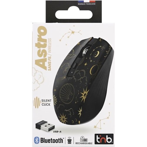 T'nB ASTRO souris Droitier Bluetooth + USB Type-A 1600 DPI