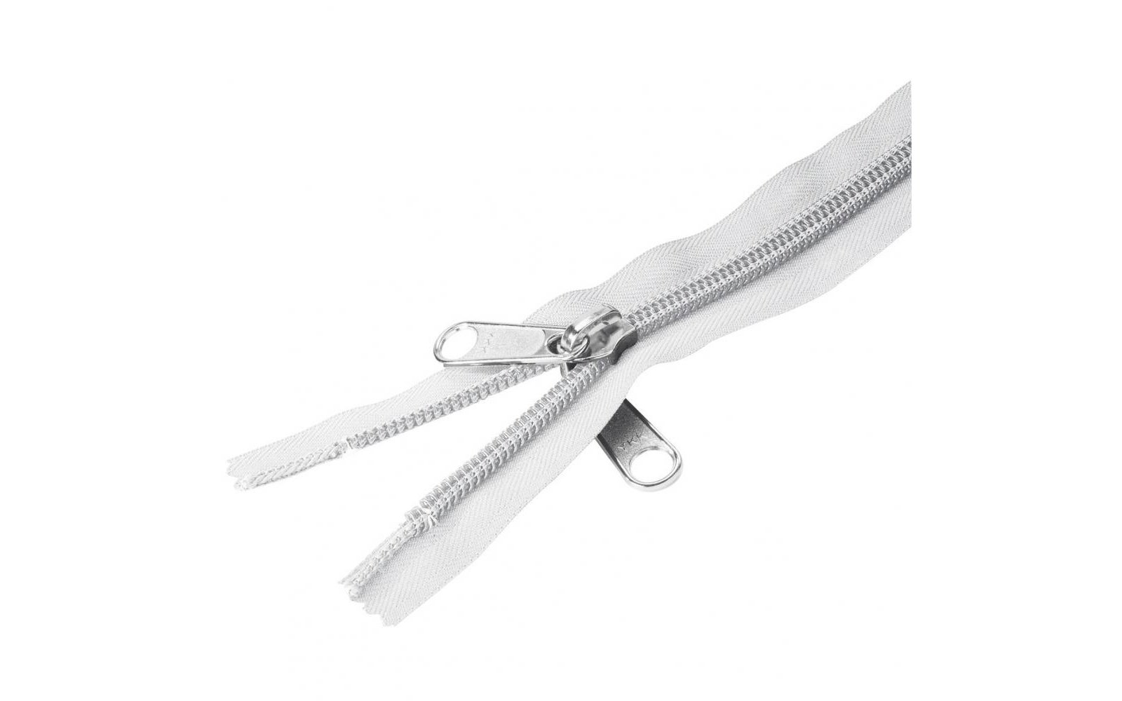 YKK Reißverschluss weiß Doppelgriff-Schieber 165 cm