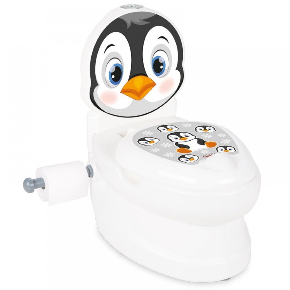 Pilsan Töpfchen Pinguin 07565 Musik Licht Toilettenpapierhalter Deckel Behälter weiß