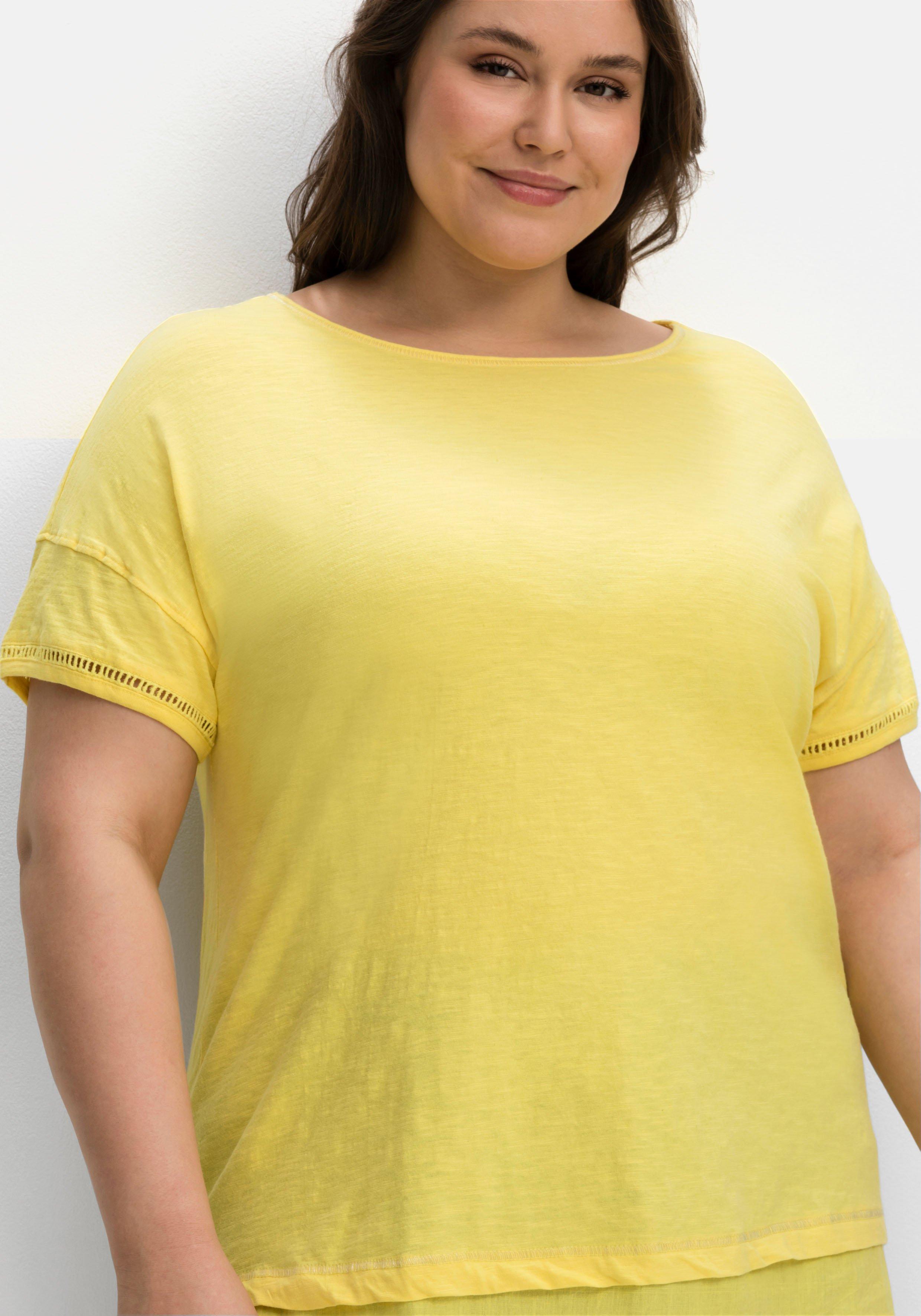 Shirt mit Blusenbesatz am Saum