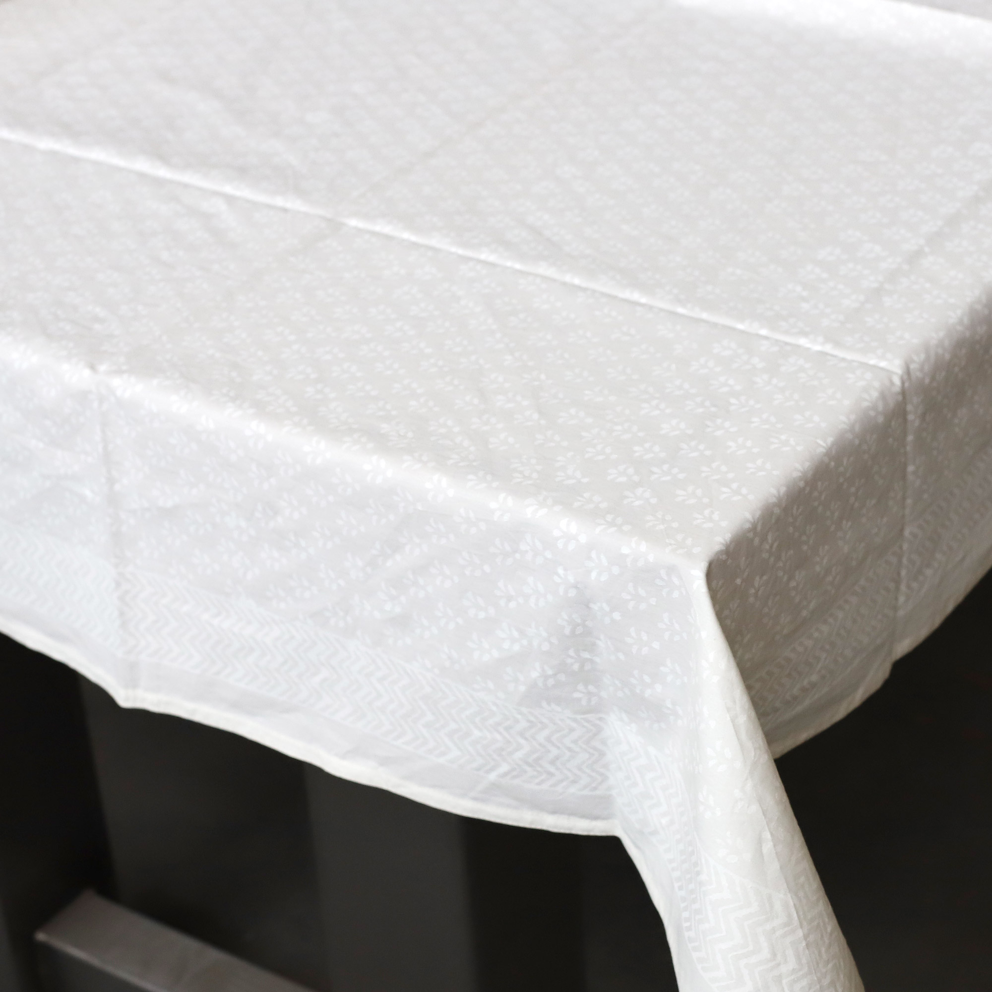 Tischdecke aus Baumwolle, weiß, B 220 cm, L 150 cm von fischer's lagerhaus