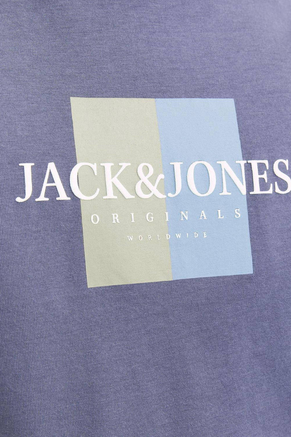JACK & JONES T-shirt met printopdruk paarsblauw