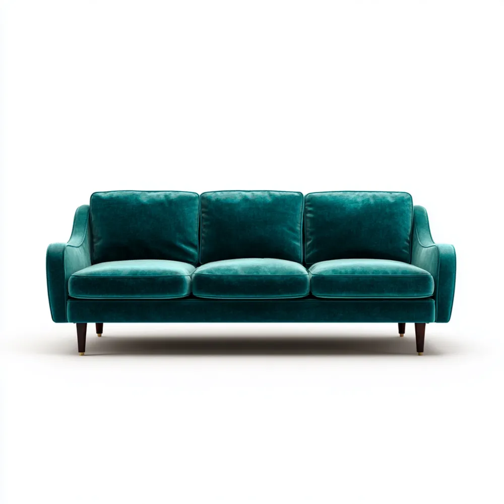 3-Sitzer-Sofa Samt 200x90x80 cm - Türkis - Modernes Design
