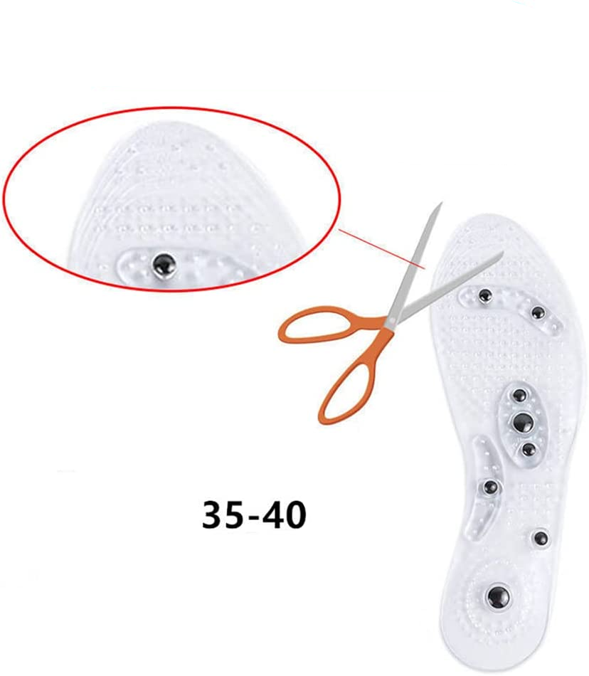 (1 Paar) Gr. 35-40 Magnetische Schuhsohlen Massage Einlegesohlen - Transparent