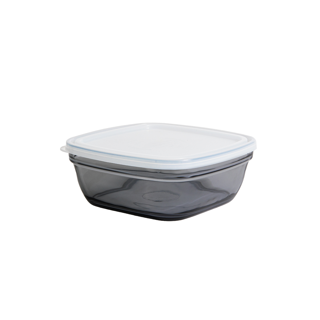 Lys - Saladier en verre carré avec couvercle translucide - 17 cm