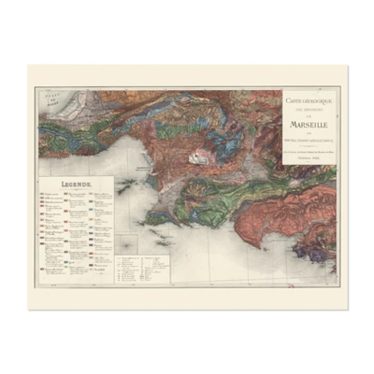 Carte géologique des environs de Marseille