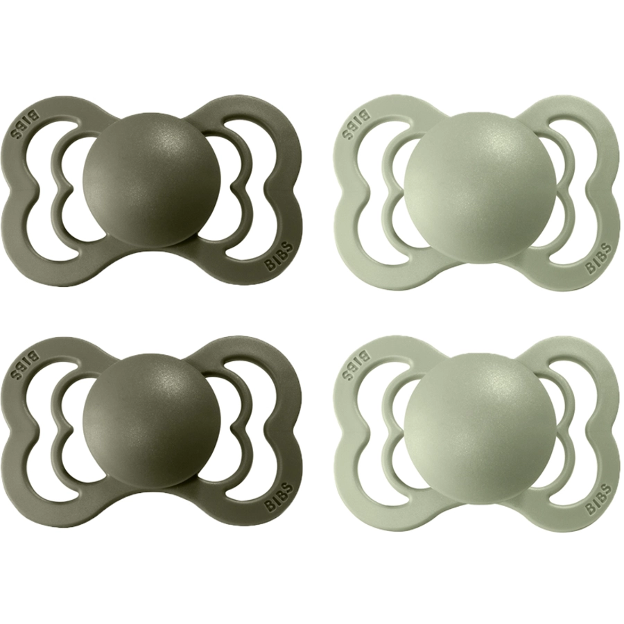 BIBS® Schnuller Supreme Sage  Hunter Green Silikon 6-36 Monate, 4 Stk.