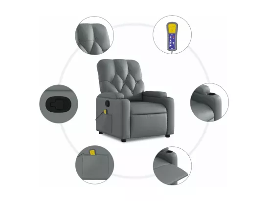 Fauteuil de massage inclinable Gris Similicuir