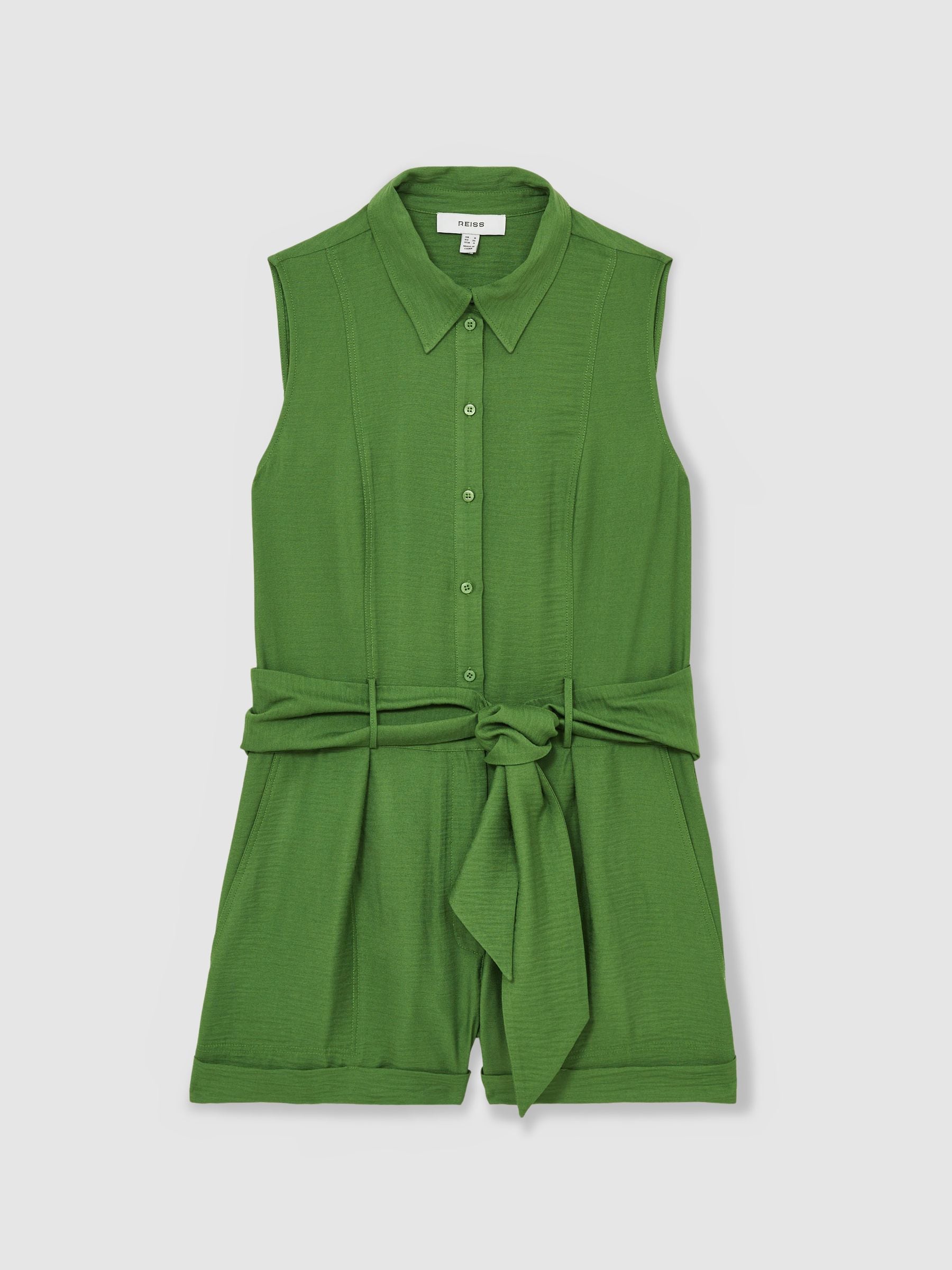 Groen - Reiss Millie strandcover-up speelpakje met ceintuur