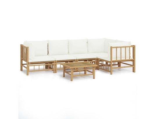 LES TENDANCES - Salon extérieur Salon de jardin-blanc-5 places-55x65x30-490403