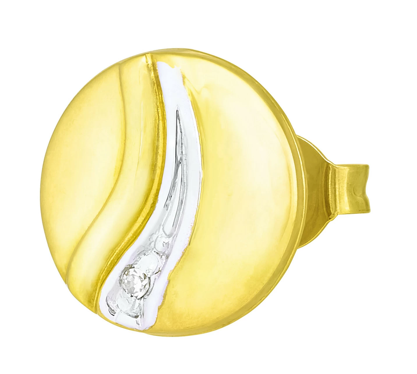 Schicke Ohrstecker in Bicolor mit 2 Diamanten