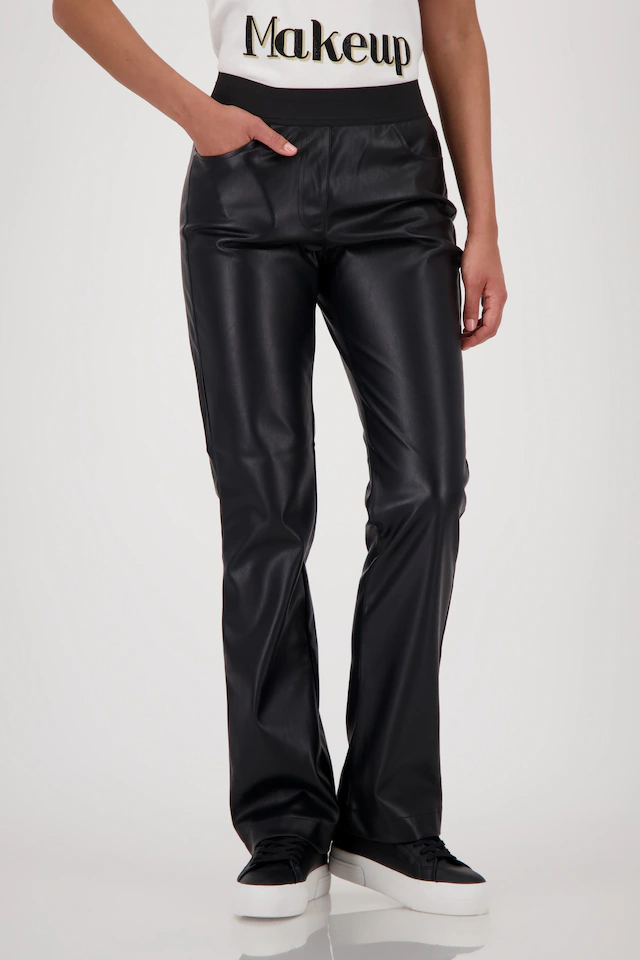 Monari Lederimitathose »Hose Lederimitat Schlupf«  mit elastischem Bund